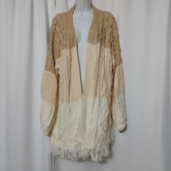 NEW UMGEE PLUS BOUTIQUE PATCHWORK Boho CARDIGAN SWEATER XL 1X - Picture 6 of 10